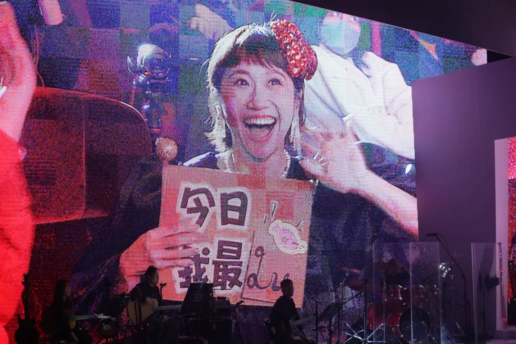 Lulu藏在觀眾席。彭欣偉攝