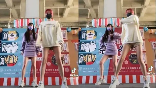 動作不一致沒關係　2長腿正妹熱舞！誠意滿滿全網嗨了