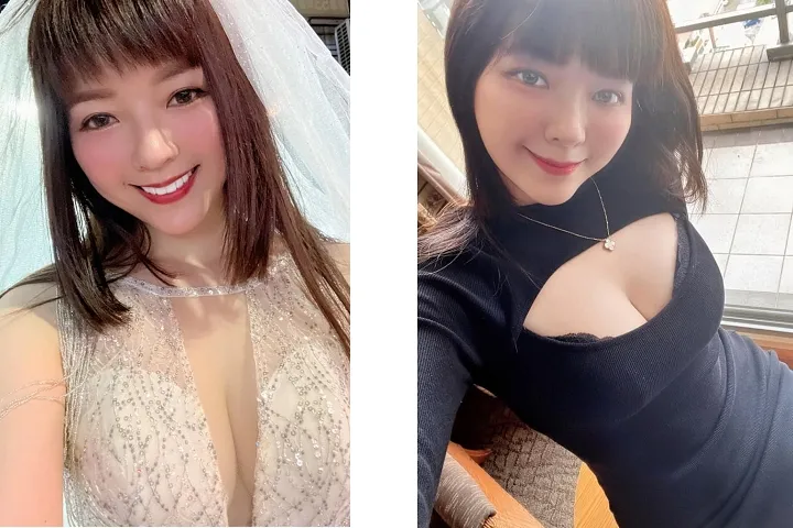 田慎节参选时就披上白纱说要嫁给嘉义市。翻摄脸书/Molly 翎熹