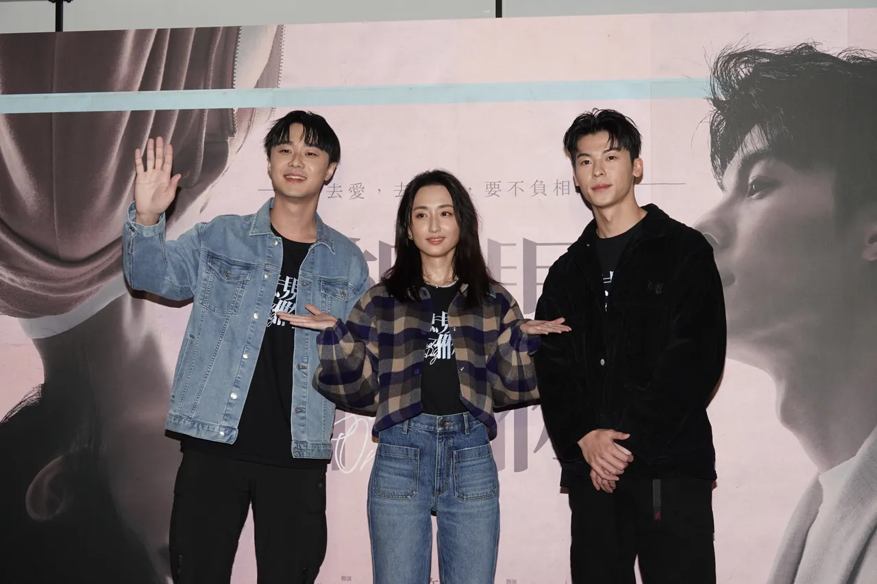 施柏宇（左起）、柯佳嬿、許光漢今出席《想見你》電影版宣傳。陳德興攝