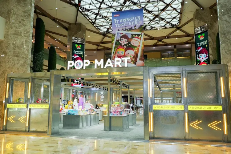 台南首間POPMART聖誕快閃店在南紡購物中心A1館1樓。PO MART提供