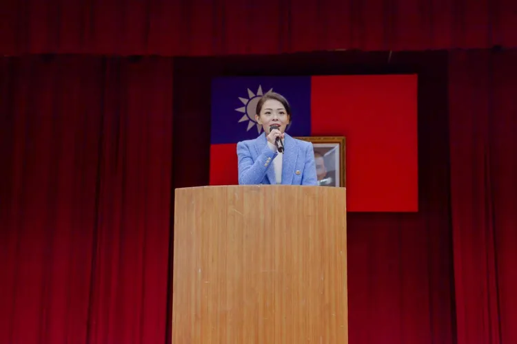 今年度最後一梯次新兵入營座談會，高虹安也親赴市府大禮堂勉勵。新竹市政府提供