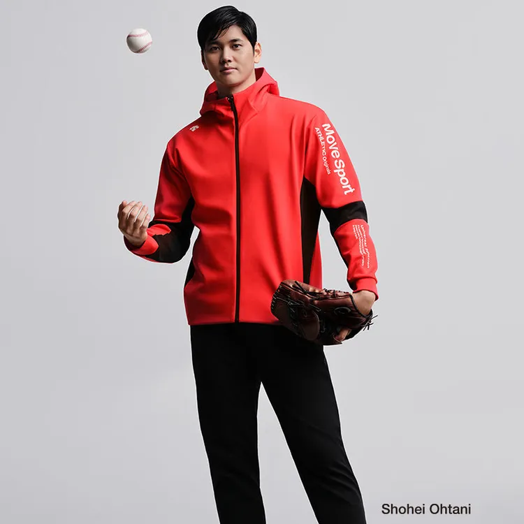 大谷翔平演繹DESCENTE運動服，展現如同他在投手丘上的自信。翻攝DESCENTE官網