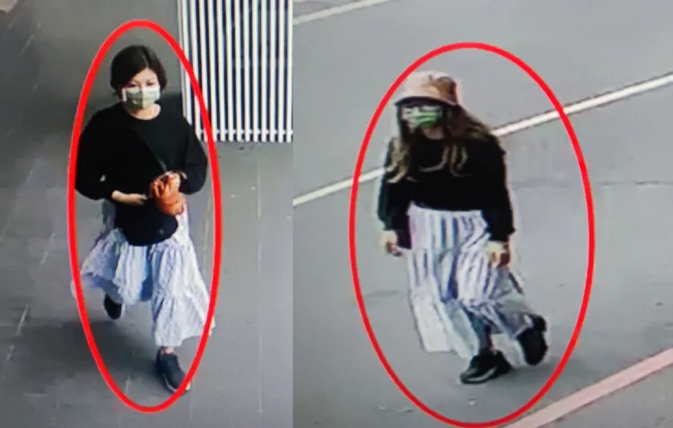 黃姓女子作案前後會變裝，戴帽子、淺色長假髮，來掩飾原本的短髮。讀者提供