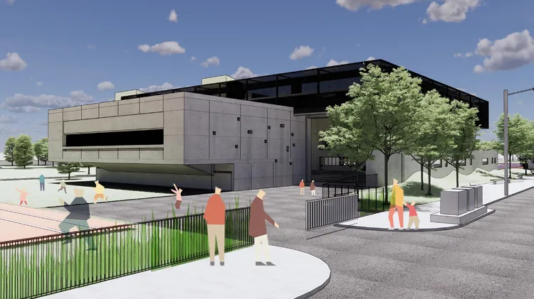 竹蓮國小完工模型及模擬圖。