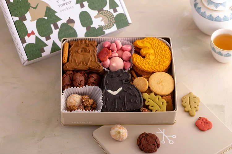 「動物森林鐵盒餅乾」裡的餅乾皆以口感需求，依比例使用19號發酵奶油，營造不同口感，風味協調，一嚐難忘。業者提供