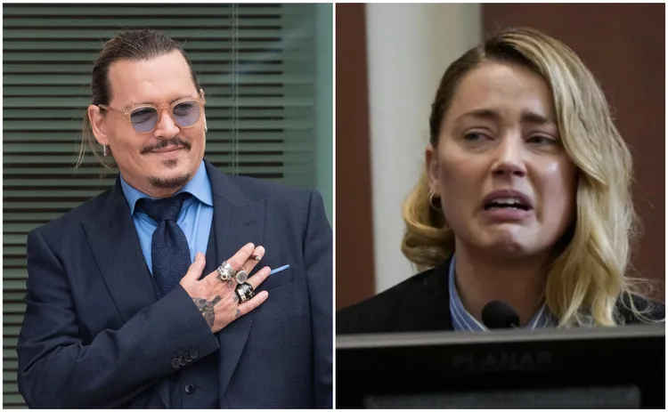 強尼戴普（左）與前妻安柏赫德互告誹謗的世紀官司掀起全球性的關注。左圖達志、右圖法新社