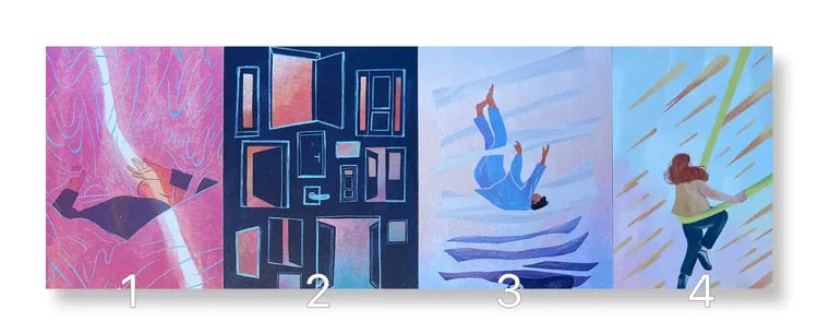 四張牌代表不同意義。劉蔚頡提供