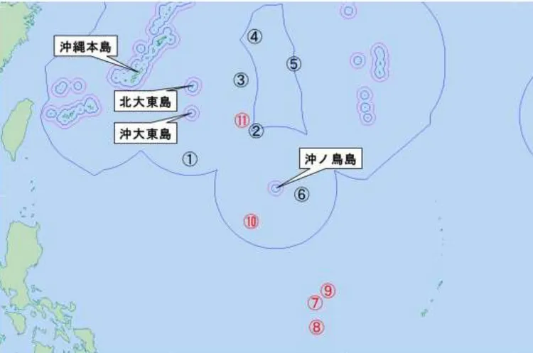 日本公布遼寧號等中國艦艇近日活動路線地圖。翻攝日本防衛省統合幕僚監部網站
