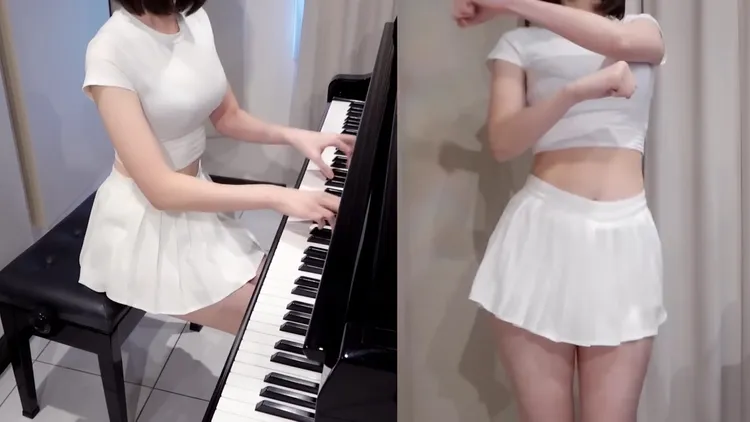 小P跳起應援曲有模有樣的。翻攝YT/Pan Piano