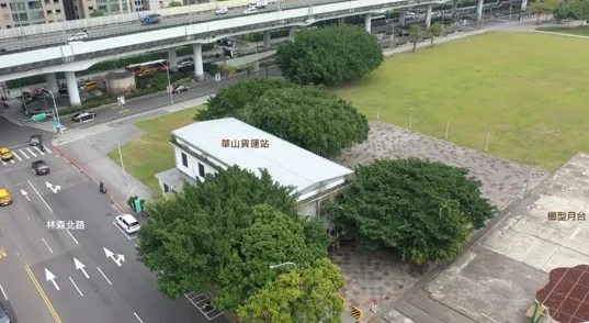 華山司法園區用地(草坪)俯瞰圖。台北地院提供