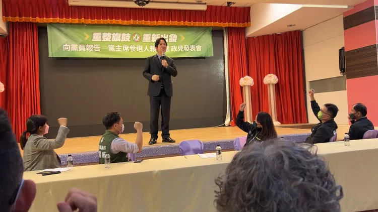賴清德今日下鄉到南投，向黨員發表政見。田兆緯攝