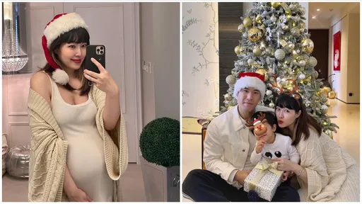 廖曉喬臨盆在即不忘儀式感 爆乳曬8個月孕肚過聖誕