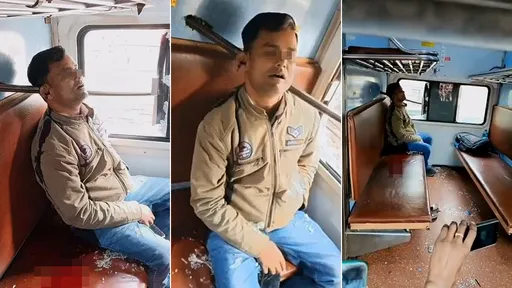 影片｜長鐵棍離奇射入火車　「貫穿頭顱」把乘客釘死座位上