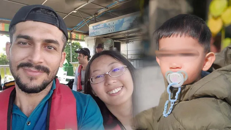 季姓男子的妻子、兒子在車禍中喪生。翻攝季姓男子親友臉書