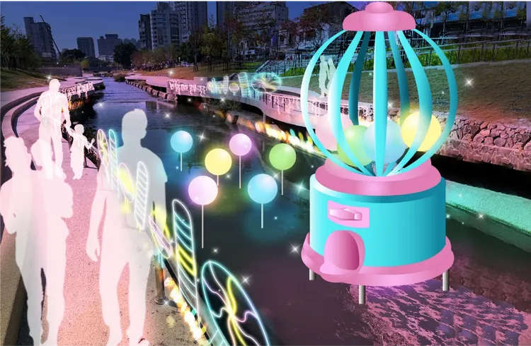 柳川的「心動扭糖機」。台中市政府提供