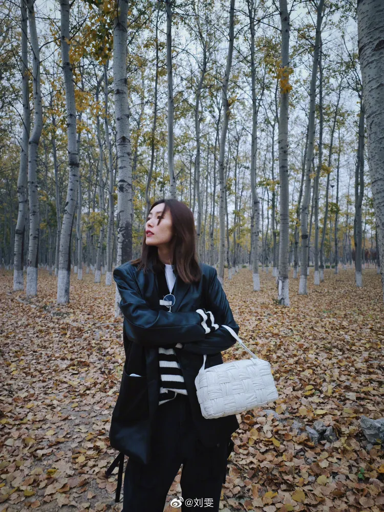 中國超模劉雯搶先曬出了剛入手的抓皺Cassette包。翻攝劉雯微博