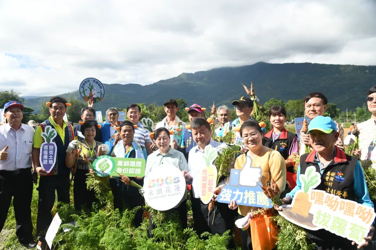 農會希望透過民眾下田體驗農事行銷胡蘿蔔。花蓮縣政府提供