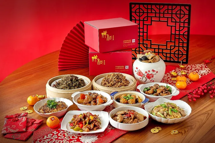 「金玉滿堂團圓年菜組」超值10道菜3,980元（約6人份）。祥和蔬食提供