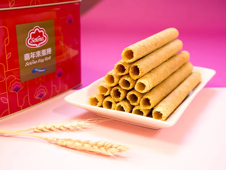 經典熱銷的喜年來豪華型蛋捲禮盒-藻油DHA。業者提供