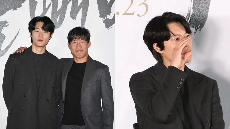 柳海真（左圖右）日前在《晝盲神探》試映會誇讚柳俊烈，讓他感動到淚灑現場。翻攝kukinews、heraldpop