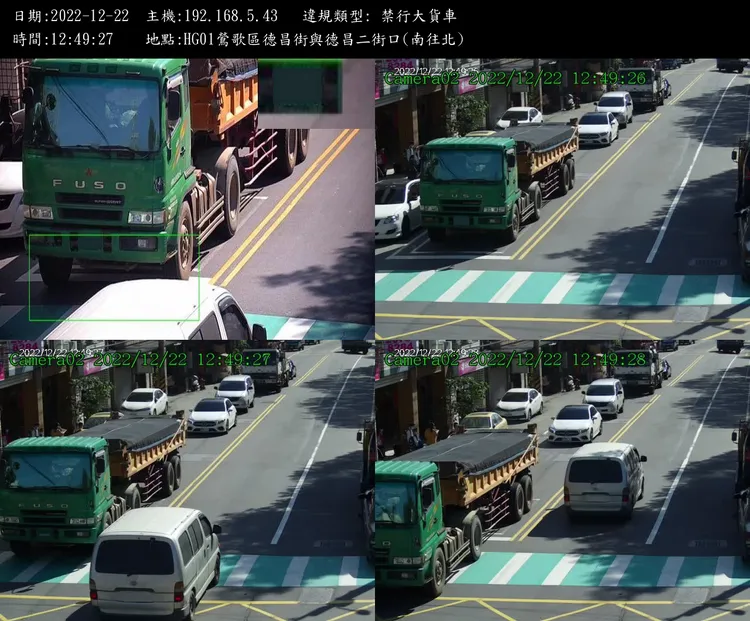 大貨車超過停止線違規行為將遭取締。新北市警局提供