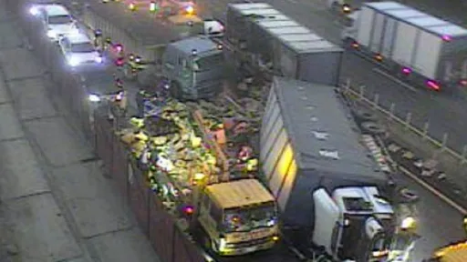 聯結車翻覆影片曝光!龐大車體佔車道 國3通霄段全線封閉4小時