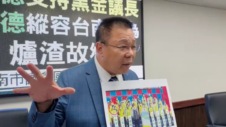 市議員蔡育輝批賴清德縱容台南成爐渣故鄉。王志弘攝