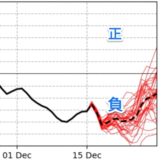 負北極振盪持續發威。翻攝畫面