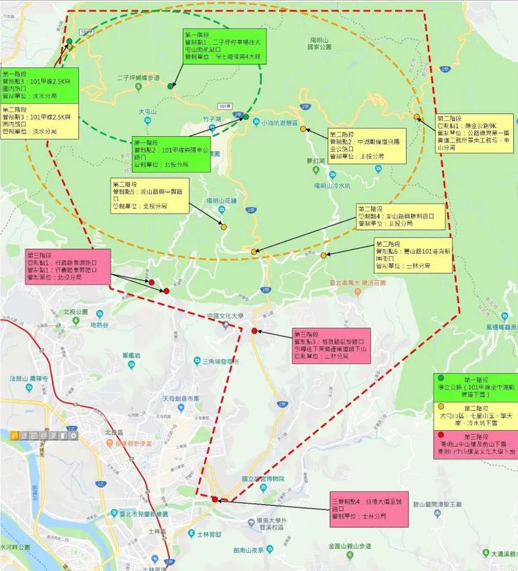 各階段相關管制圖。交通局提供
