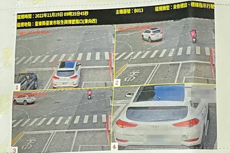 車輛未依指示右轉，遭科技執法清楚拍攝。古和純攝