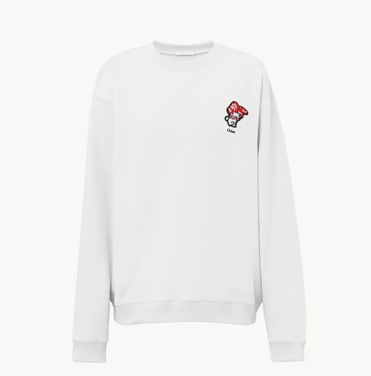 Chloé MyMelody農曆年限定聯名衛衣白色款，1萬9600元。品牌提供