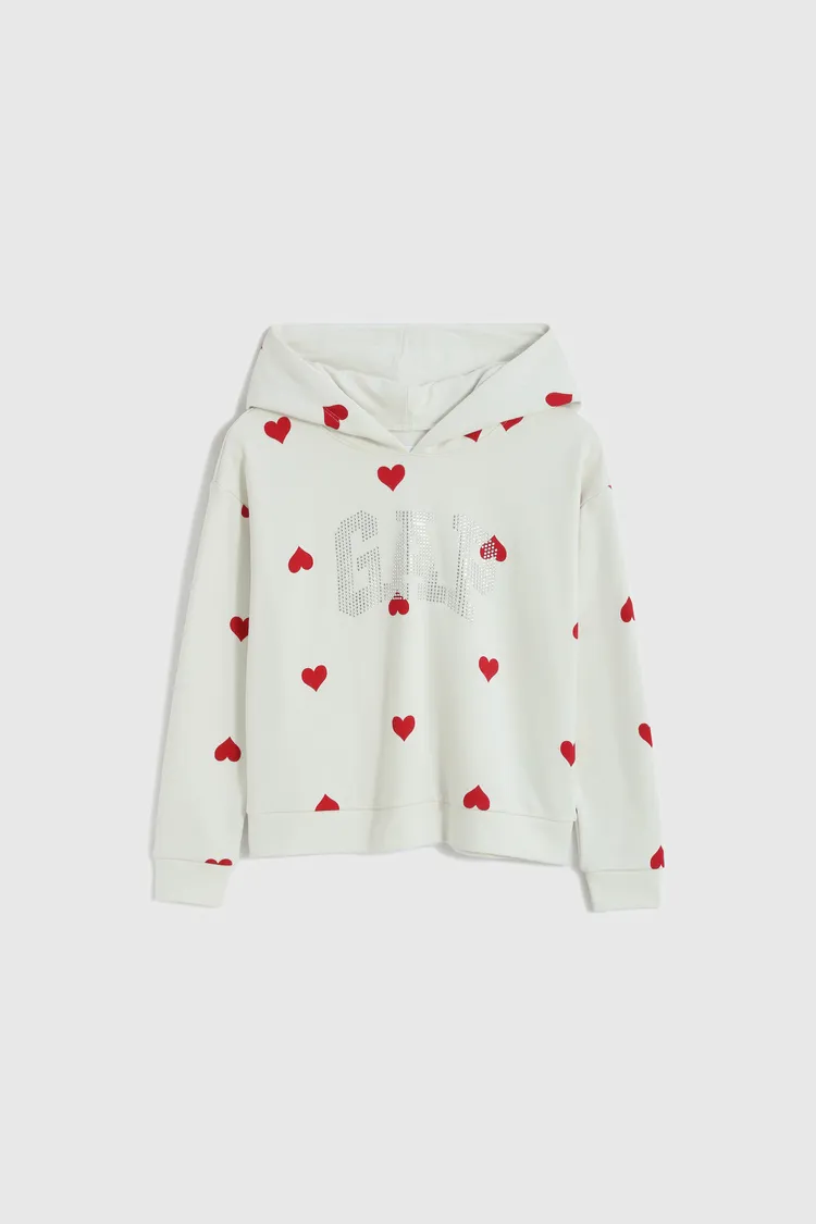 女款愛心圖騰刷毛連帽T恤，1999元。品牌提供