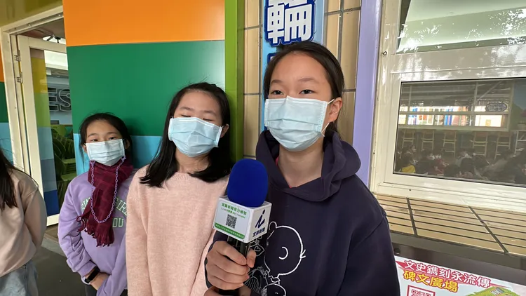 小主播蕭睿彤說，希望透過宣導影片讓更多人學到交通安全知識。林泊志攝