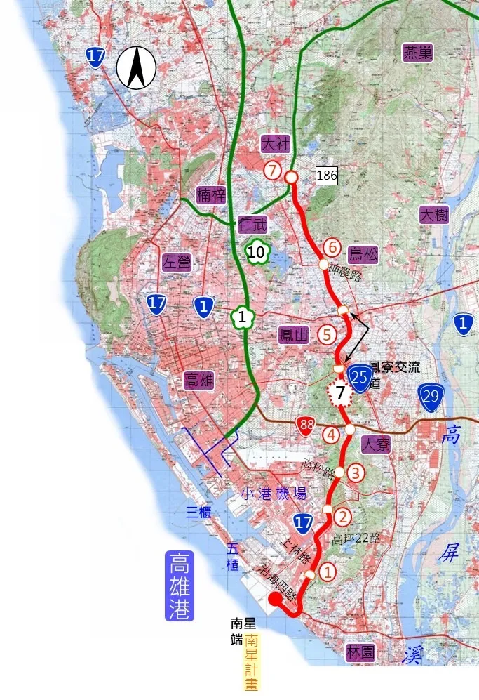 國道七號路線圖。 翻攝畫面