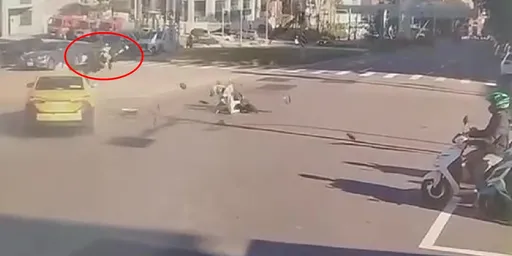 獨家｜竹科園區24歲警慘遭撞飛　影片曝光！左小腿嚴重粉碎骨折