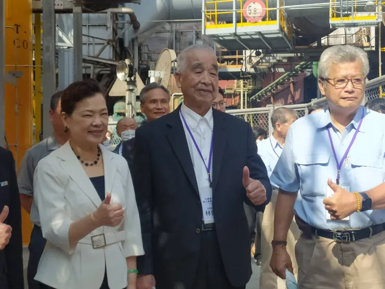 中鋼與工研院今舉辦「鋼化聯產先導工場」落成典禮，經濟部長王美花親自出席。。許麗珍攝