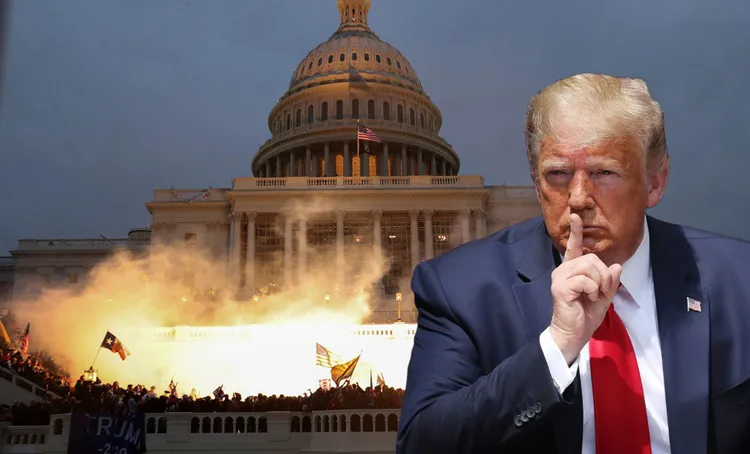 76歲的美國前總統川普，目前深陷2021年1月6日美國國會暴動案調查程序中。合成畫面。資料照片