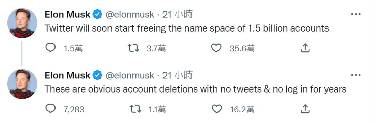 馬斯克推文。翻攝推特