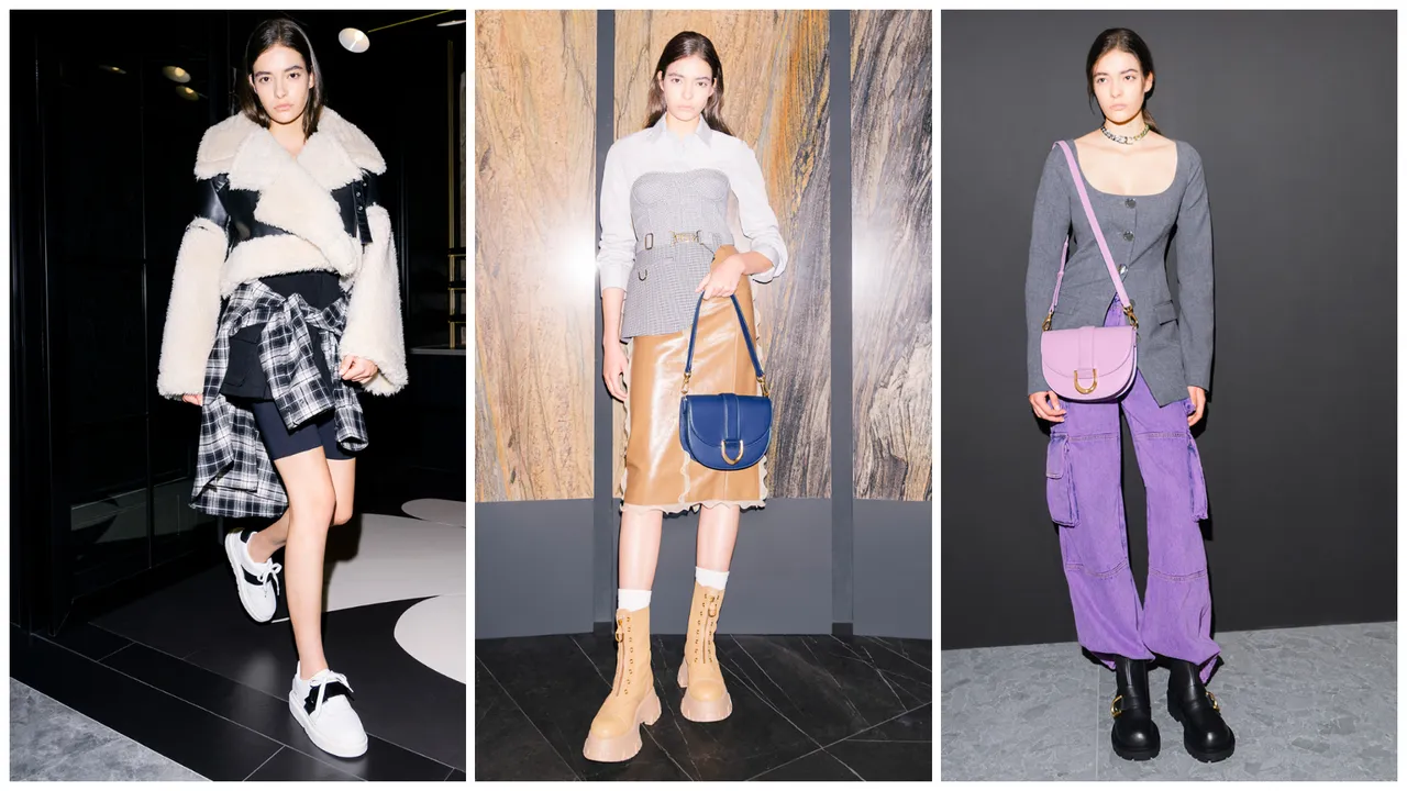 以具辨識度的D字釦為主軸設計的經典Gabine系列，為率性的休閒造型添加優雅時髦的氣息。品牌提供