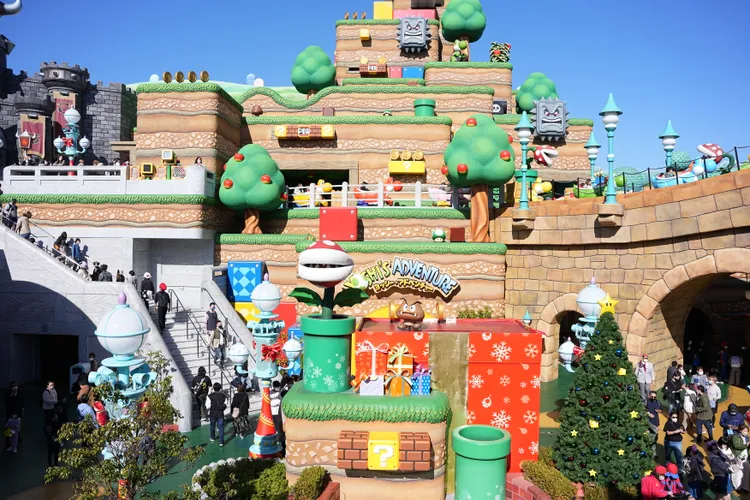 進入任天堂園區後並沒有限制遊玩時間，建議大家選擇上午時段入場人潮較少。黃盈甄攝