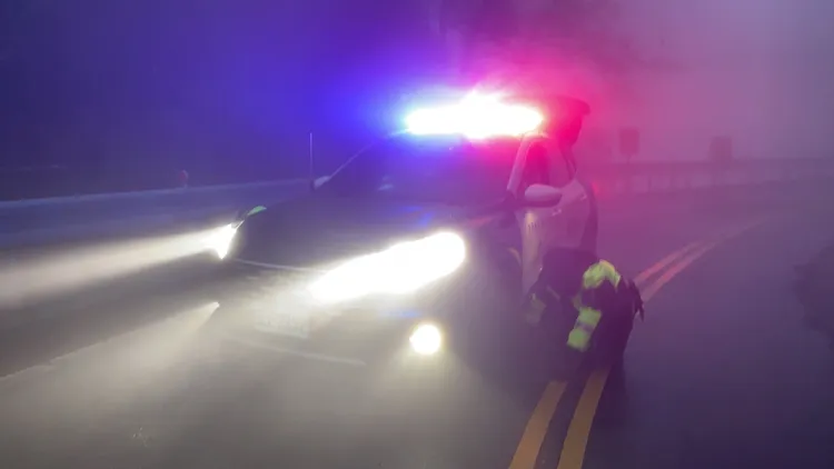 警方進行路檢。林管處提供