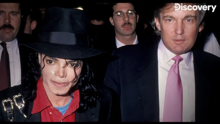 川普（右）曾和麥可傑克森是鄰居，2人私交匪淺。Discovery提供