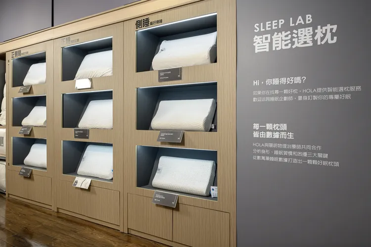 由於超過半數民眾為正睡及側睡交替，HOLA推出更多對應混合睡姿的枕頭品項。業者提供