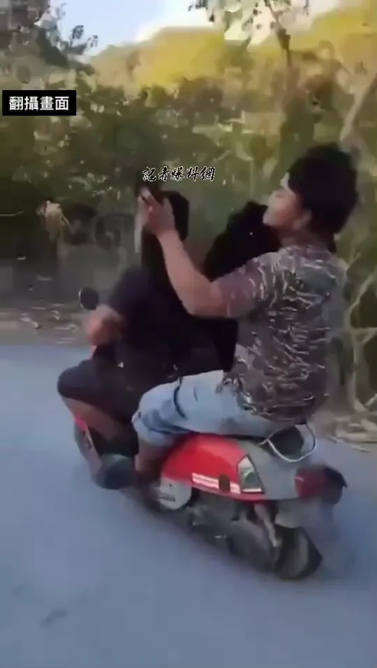 台灣黑熊遭槍殺後，被機車三貼炫耀。取自記者爆料網