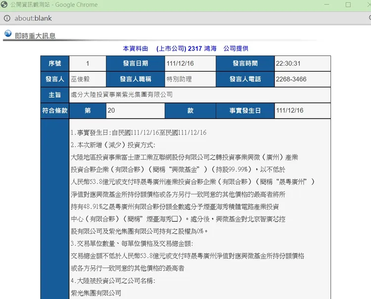 翻攝自「公開資訊觀測站」