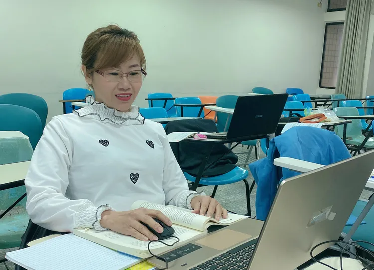 陳雪娥參與新住民語教學支援人員教師研習。新竹縣府提供