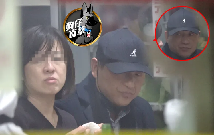 謝震武（右）與OL一同在內湖鐵板燒用餐。特勤中心攝