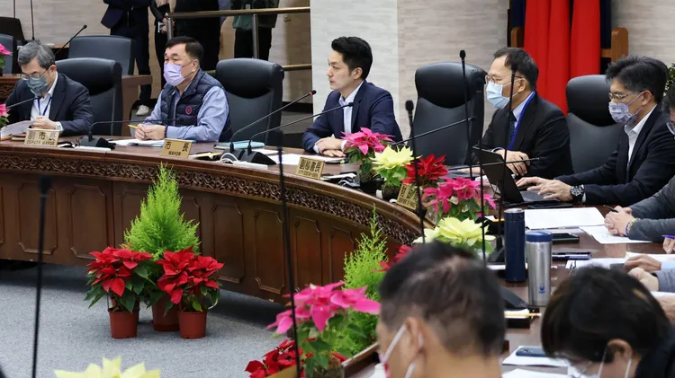 蔣萬安出席市政會議。葉志明攝