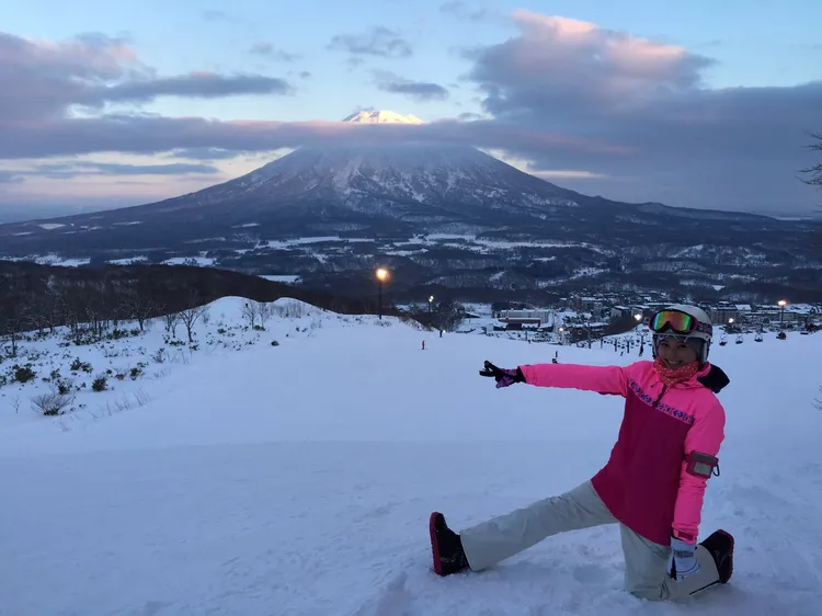 林俞汝在北海道二世谷許願能玩遍世界各地雪場。林俞汝提供
